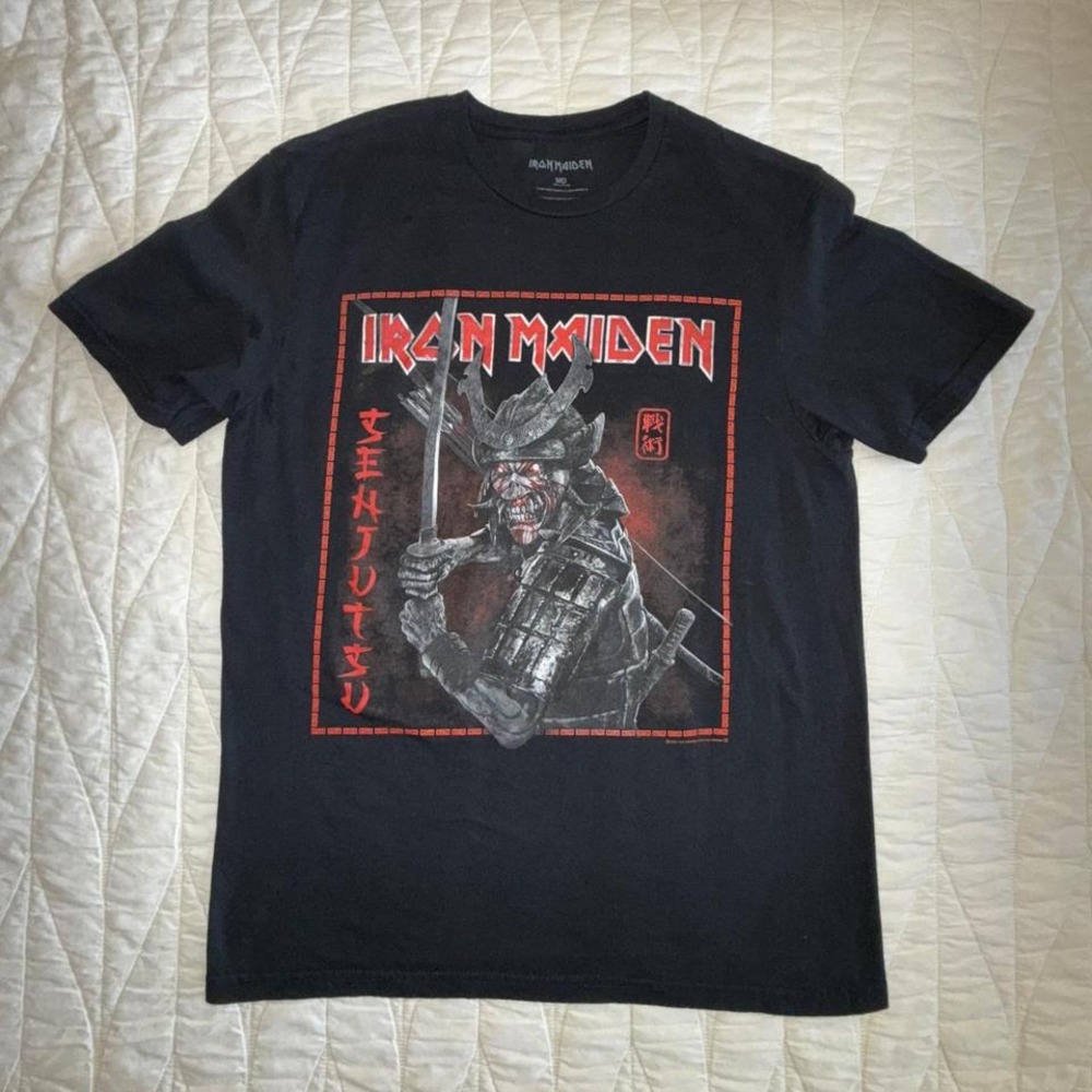 Iron‎ Maiden Senjutsu Samurai Eddie Black Graphic T-Shirt Mens Medium 2022